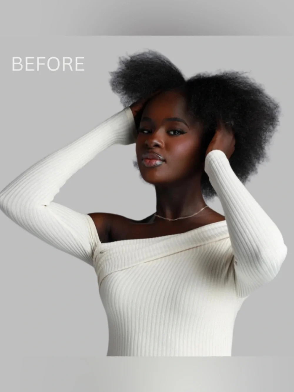 Blow Out Straight Clip-In Natural Roots Hair Extensions - Natural Black
